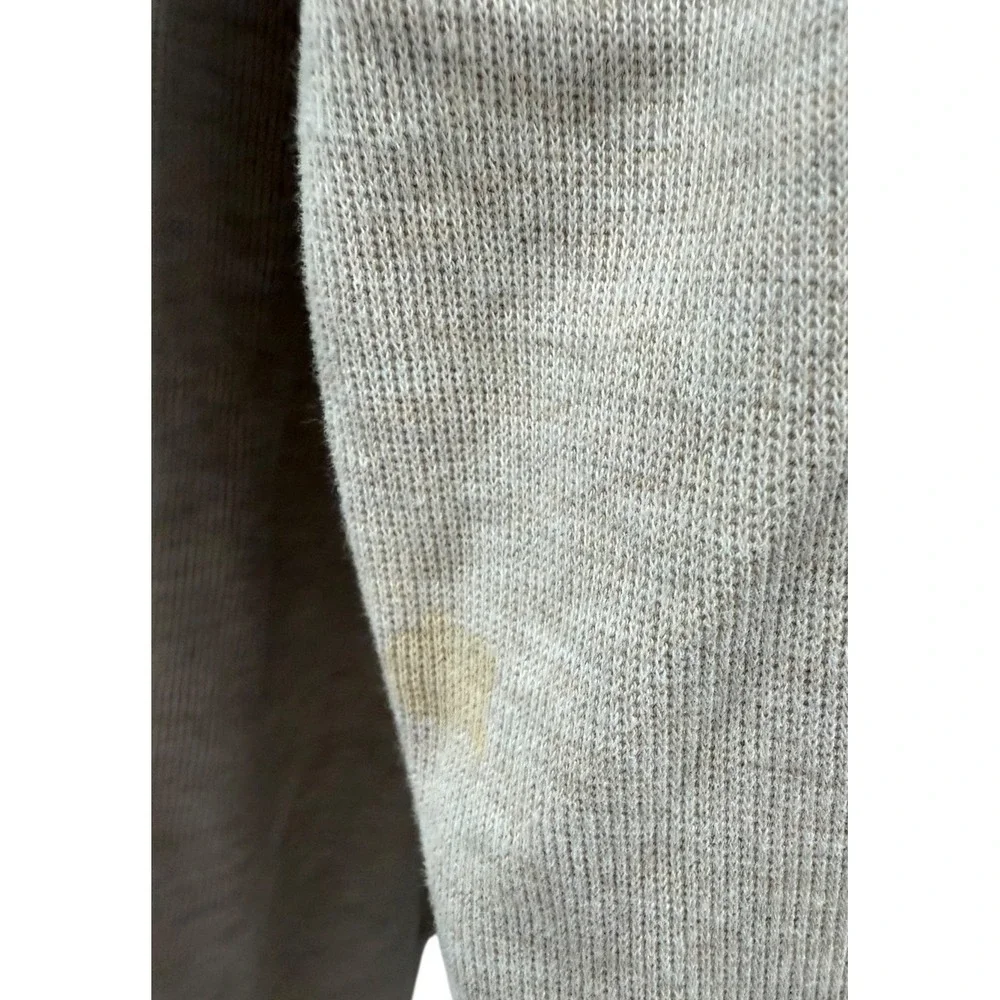Polo Ralph Lauren Quarter-Zip Men's XL Beige Estate-Rib Pullover Sweater STAIN
